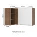 Armário Aéreo de Canto com Adega Acoplada Madesa Lux 1 Porta - Rustic/Branco Veludo