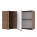 Armário Aéreo de Canto com Adega Acoplada Madesa Lux 1 Porta - Rustic/Branco Veludo