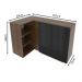 Armário Aéreo de Canto com Adega Acoplada Madesa Lux 1 Porta - Rustic/Preto