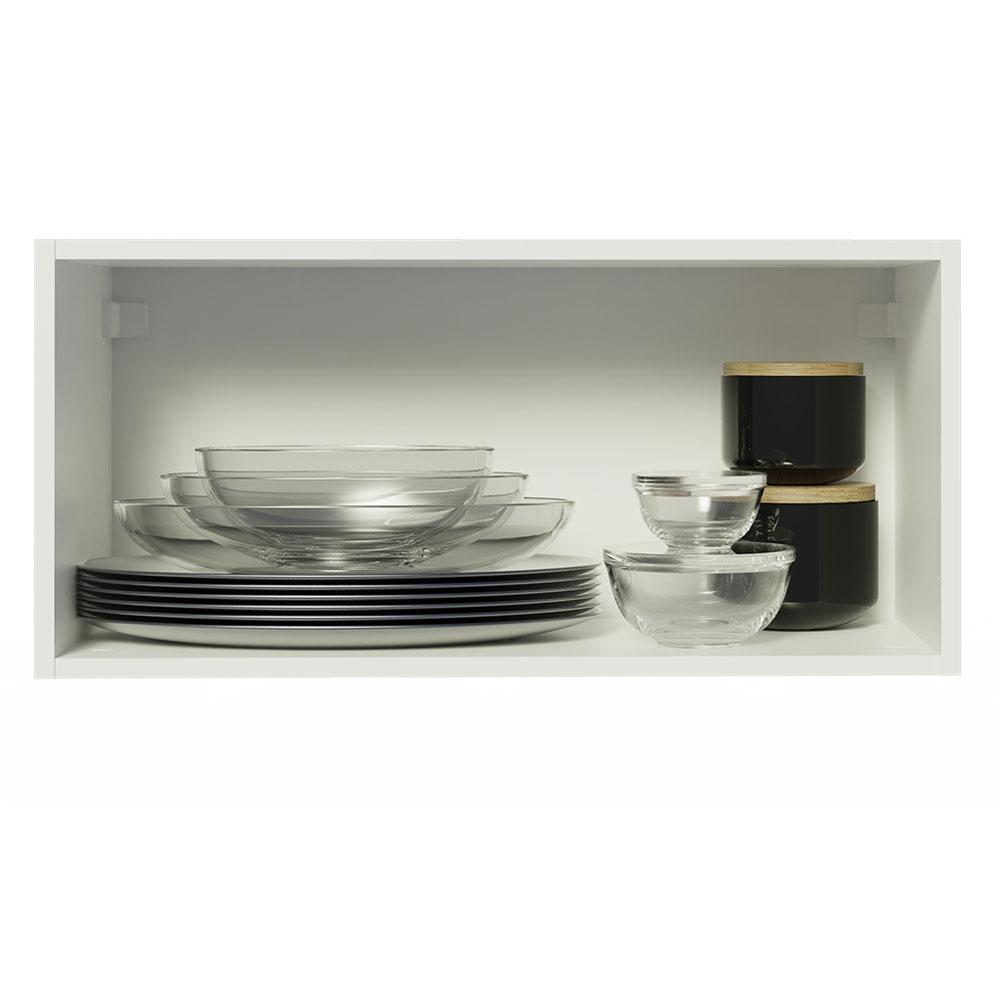 Armário Aéreo de Cozinha Madesa Stella 70 cm 1 Porta Basculante - Branco/Rustic