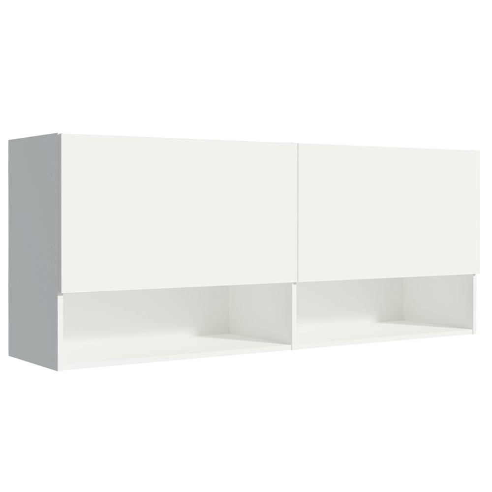 Armário Aéreo para Escritório com Nicho e Prateleira 120cm Branco Madesa