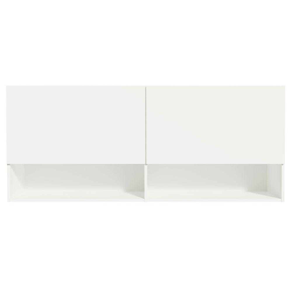 Armário Aéreo para Escritório com Nicho e Prateleira 120cm Branco Madesa