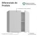Armário Aéreo para Quarto 70 cm 2 Portas Branco Neo Madesa