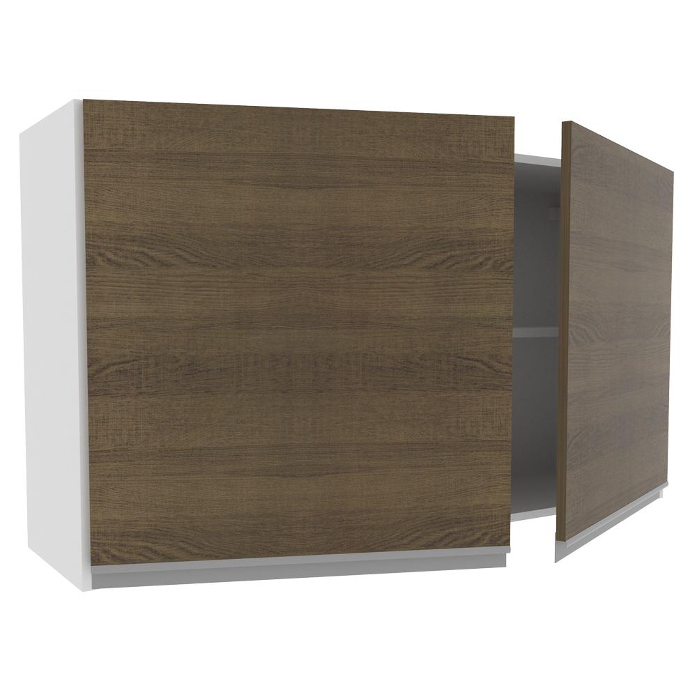 Armário De Cozinha Aéreo 100% MDF 120 cm 2 Portas Branco/Rustic Acordes Madesa