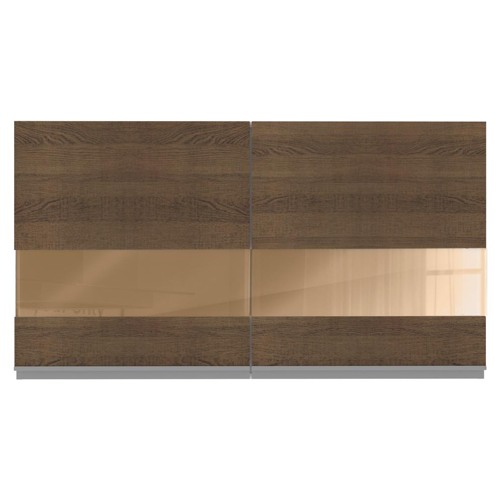 Armário De Cozinha Aéreo 100% MDF 120 cm 2 Portas Vidro Reflex Branco/Rustic Acordes Madesa