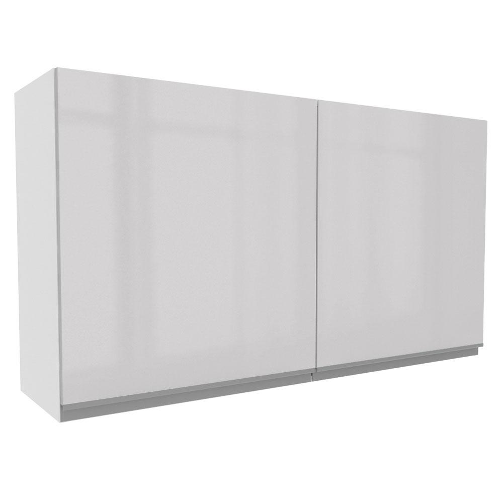 Armário De Cozinha Aéreo 100% MDF 120 cm Portas Branco Brilho Acordes Madesa