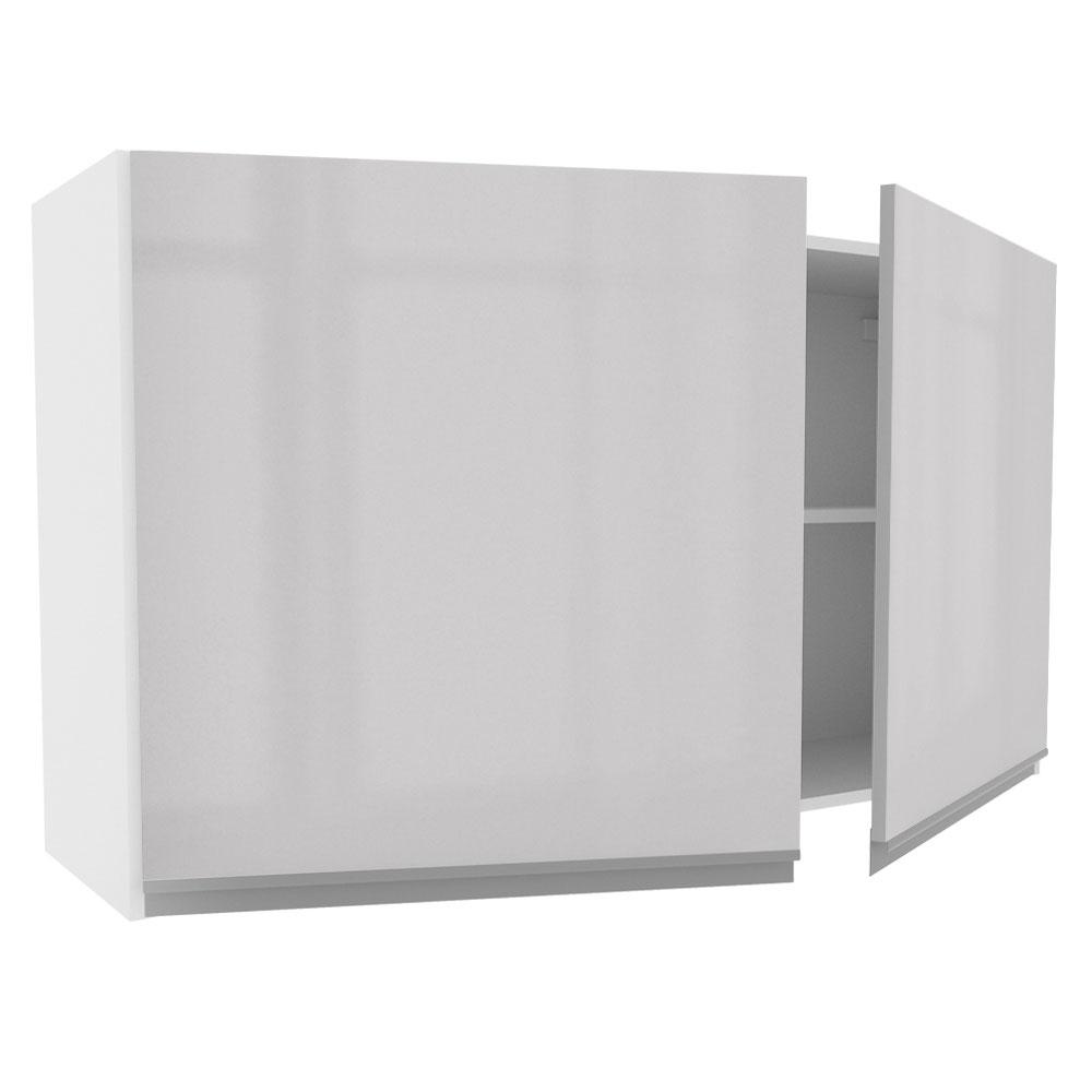 Armário De Cozinha Aéreo 100% MDF 120 cm Portas Branco Brilho Acordes Madesa