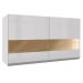 Armário De Cozinha Aéreo 100% MDF 120 cm Vidro Reflex Portas Branco Brilho Acordes Madesa