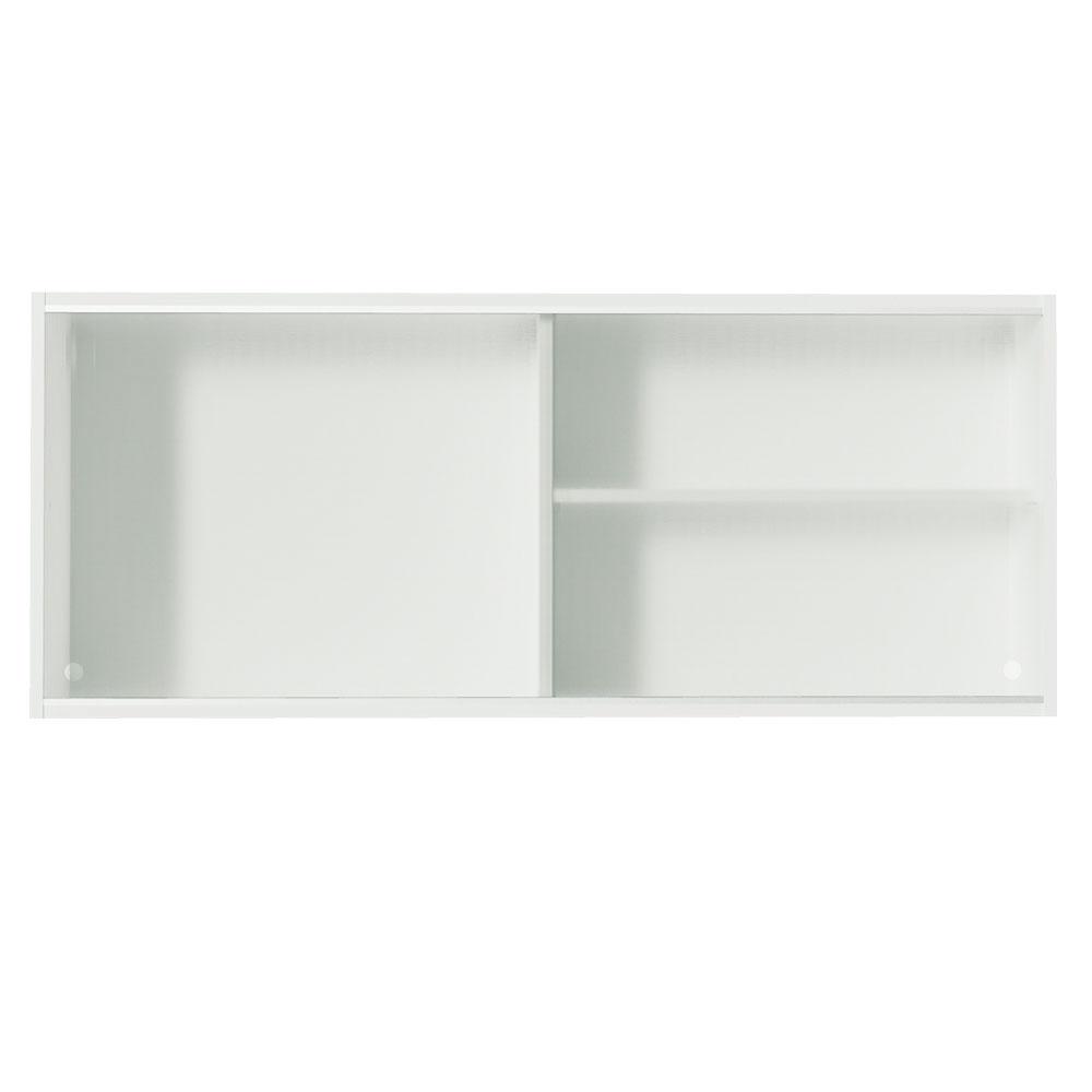 Armário De Cozinha Aéreo 100% MDF 2 Portas de Correr de Vidro Branco Acordes Madesa