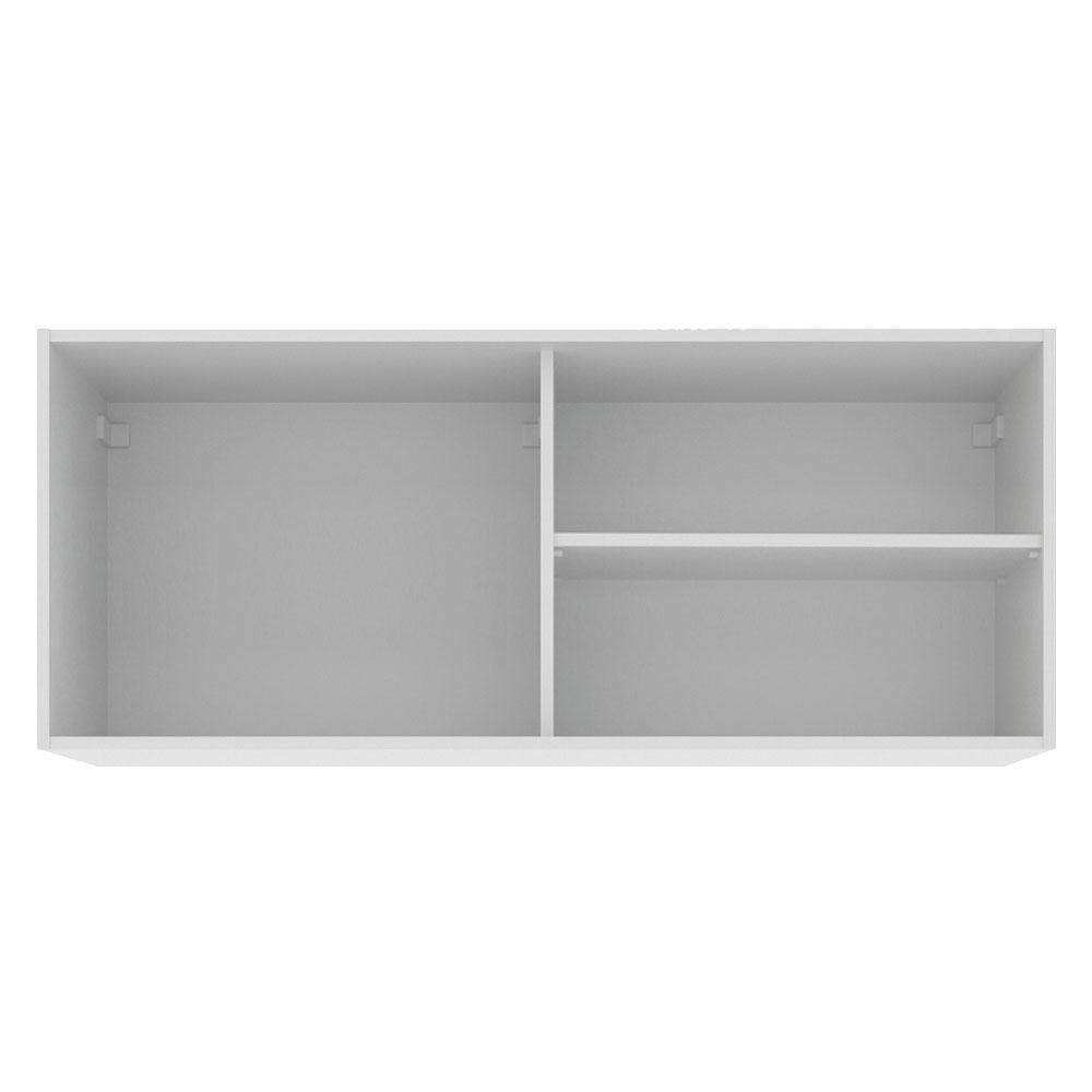 Armário De Cozinha Aéreo 100% MDF 2 Portas de Correr de Vidro Branco Acordes Madesa
