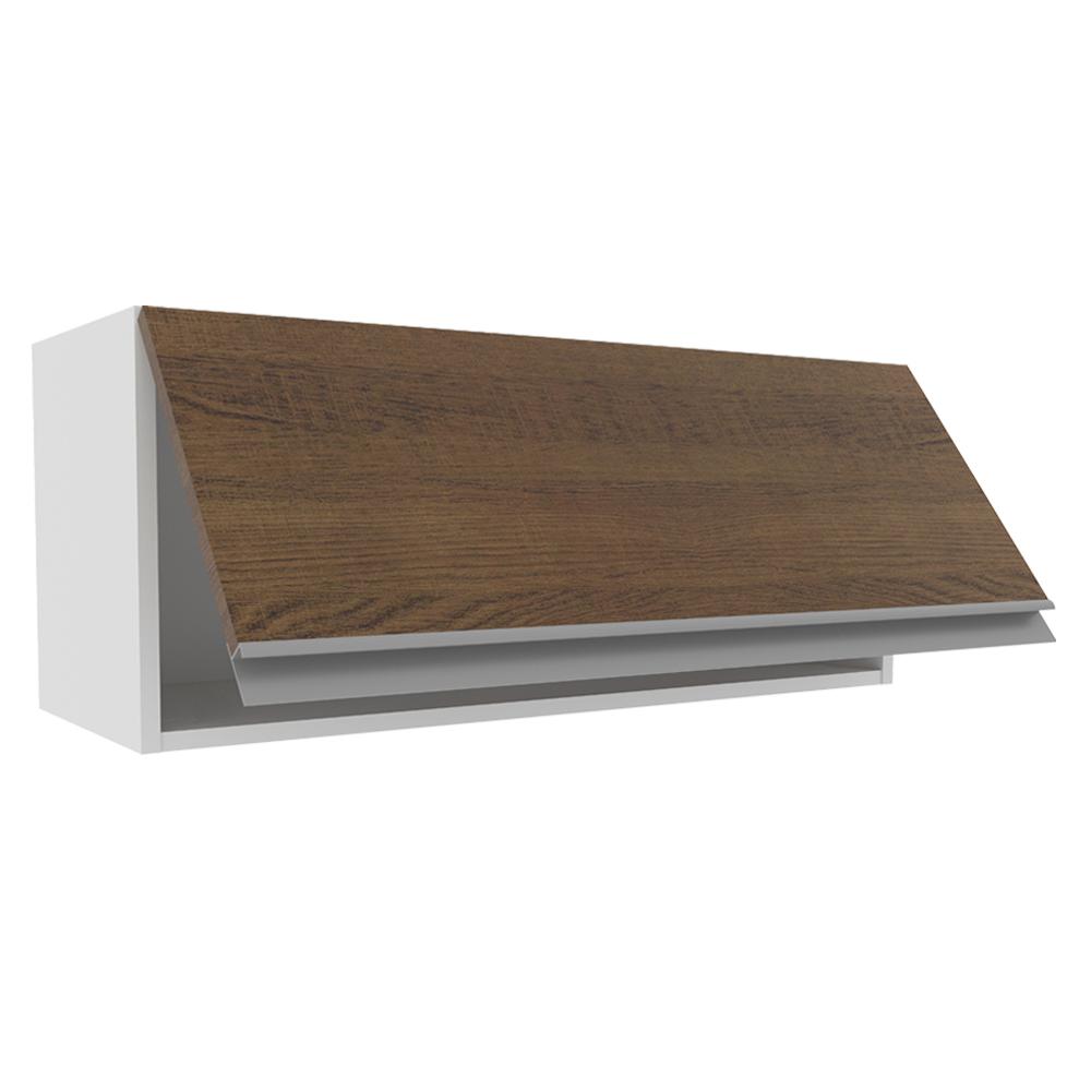 Armário De Cozinha Aéreo 100% MDF 80 cm 1 Porta Branco/Rustic Acordes Madesa