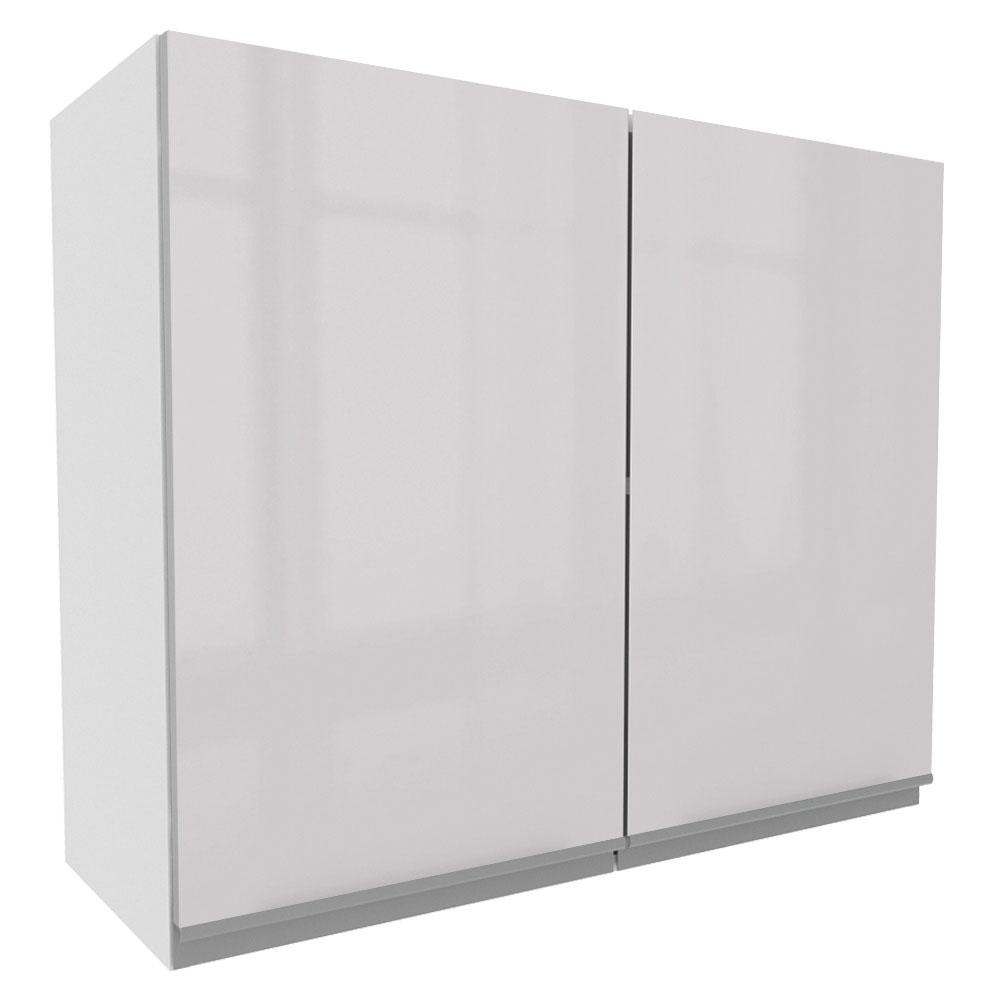 Armário De Cozinha Aéreo 100% MDF 80 cm 2 Portas Branco Brilho Acordes Madesa