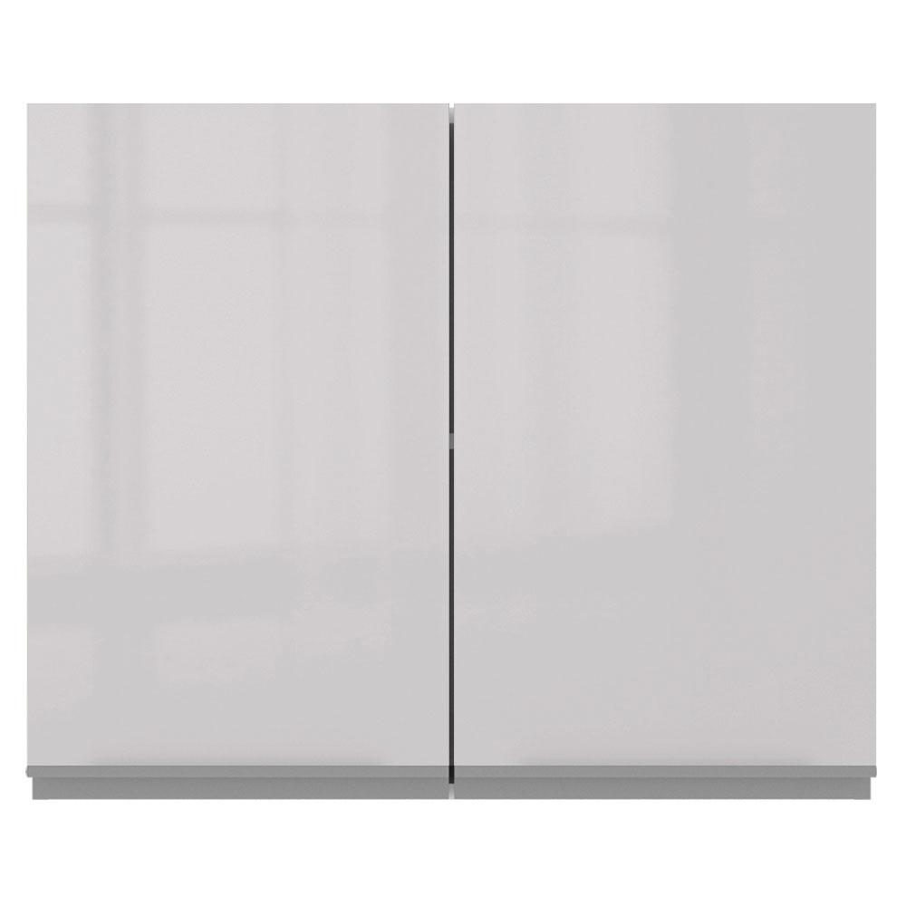 Armário De Cozinha Aéreo 100% MDF 80 cm 2 Portas Branco Brilho Acordes Madesa
