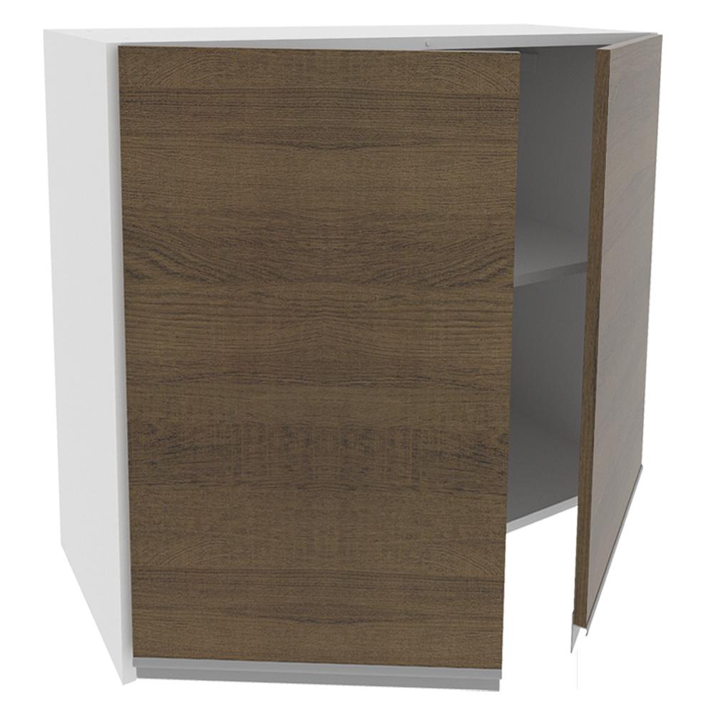 Armário De Cozinha Aéreo 100% MDF 80 cm 2 Portas Branco/Rustic Acordes Madesa