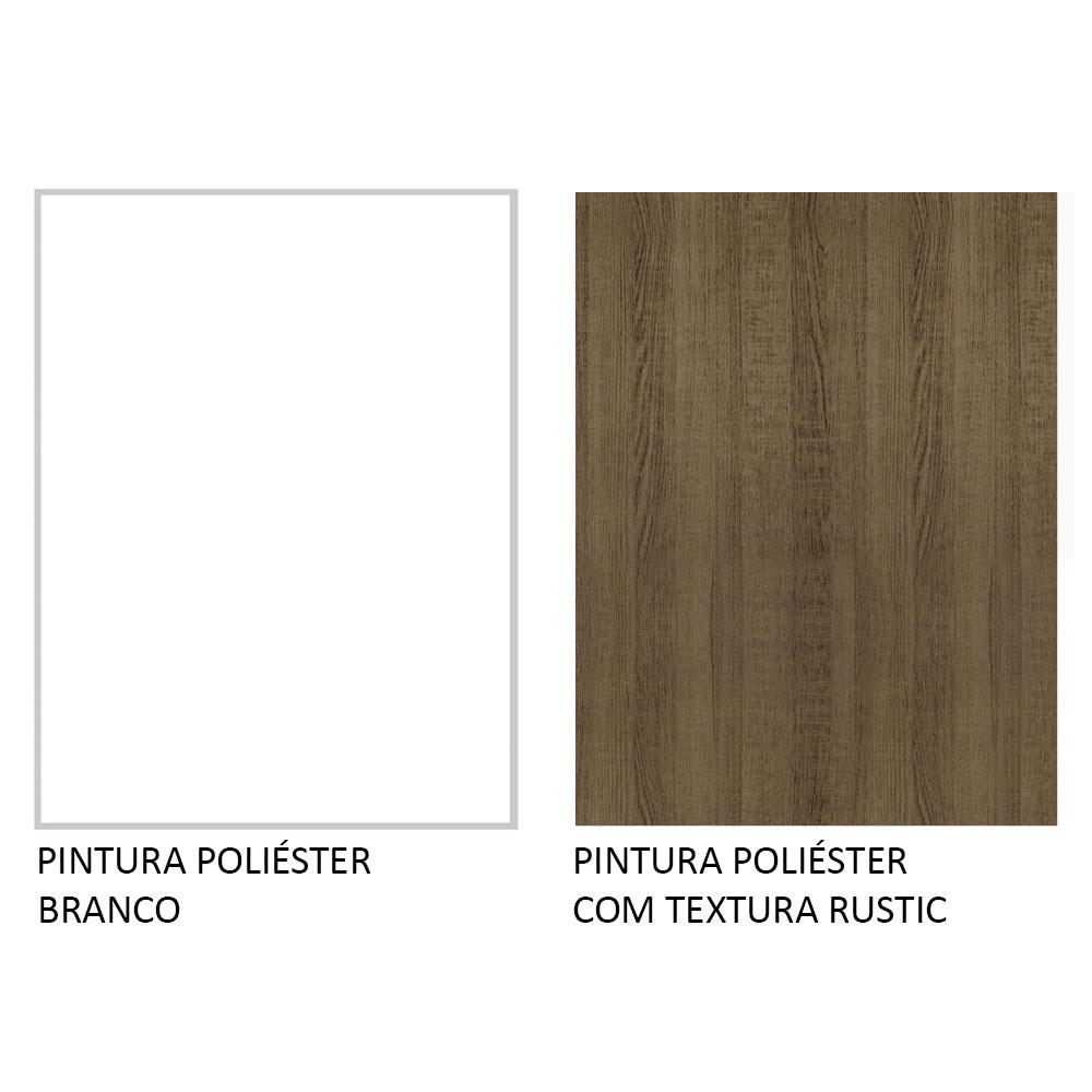 Armário De Cozinha Aéreo 100% MDF 80 cm 2 Portas Branco/Rustic Acordes Madesa