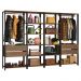 Armário Estante Multiuso Organizador 4 Gavetas 258cm Rustic/Preto Madesa