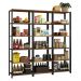 Armário Estante Multiuso Organizador Despensa 15 Prateleiras 177cm Rustic/Preto Madesa