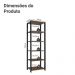 Armário Estante Multiuso Organizador Despensa 5 Prateleiras 59cm Rustic/Preto Madesa