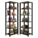 Armário Estante Multiuso Organizador Despensa de Canto 10 Prateleiras 118cm Rustic/Preto Madesa