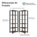 Armário Estante Multiuso Organizador Despensa de Canto 10 Prateleiras 118cm Rustic/Preto Madesa