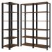Armário Estante Multiuso Organizador Despensa de Canto 15 Prateleiras 177cm Rustic/Preto Madesa