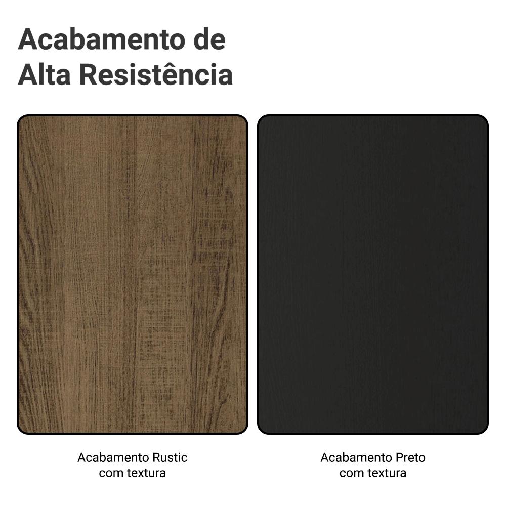 Armário Estante Multiuso Organizador Despensa de Canto 20 Prateleiras 236cm Rustic/Preto Madesa