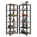 Armário Estante Multiuso Organizador de Canto 10 Prateleiras 118cm Rustic/Preto Madesa