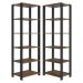 Armário Estante Multiuso Organizador de Canto 10 Prateleiras 118cm Rustic/Preto Madesa