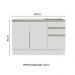 Armário Gabinete para Banheiro 120cm 2 Portas 3 Gavetas Branco Madesa