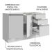 Armário Gabinete para Banheiro 120cm 2 Portas 3 Gavetas Branco Madesa