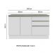 Armário Gabinete para Banheiro 140cm 2 Portas 3 Gavetas Branco Madesa