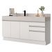 Armário Gabinete para Banheiro 180cm 3 Portas 3 Gavetas Branco Madesa