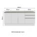 Armário Gabinete para Banheiro 180cm 3 Portas 3 Gavetas Branco Madesa