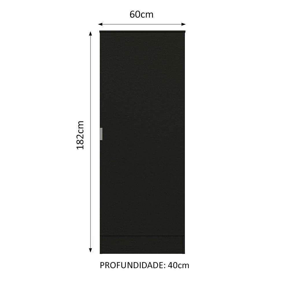 Armário Multiuso 60 cm 1 porta Preto Madesa