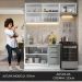 Armário de  Cozinha Compacta 180cm Branco/Cinza Agata Madesa 09