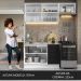 Armário de  Cozinha Compacta 180cm Branco/Preto Agata Madesa 09