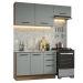 Armário de  Cozinha Compacta 180cm Rustic/Cinza Agata Madesa 09