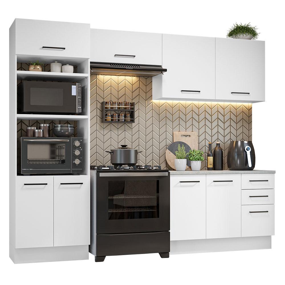Armário de  Cozinha Completa 270cm Branco Agata Madesa 07