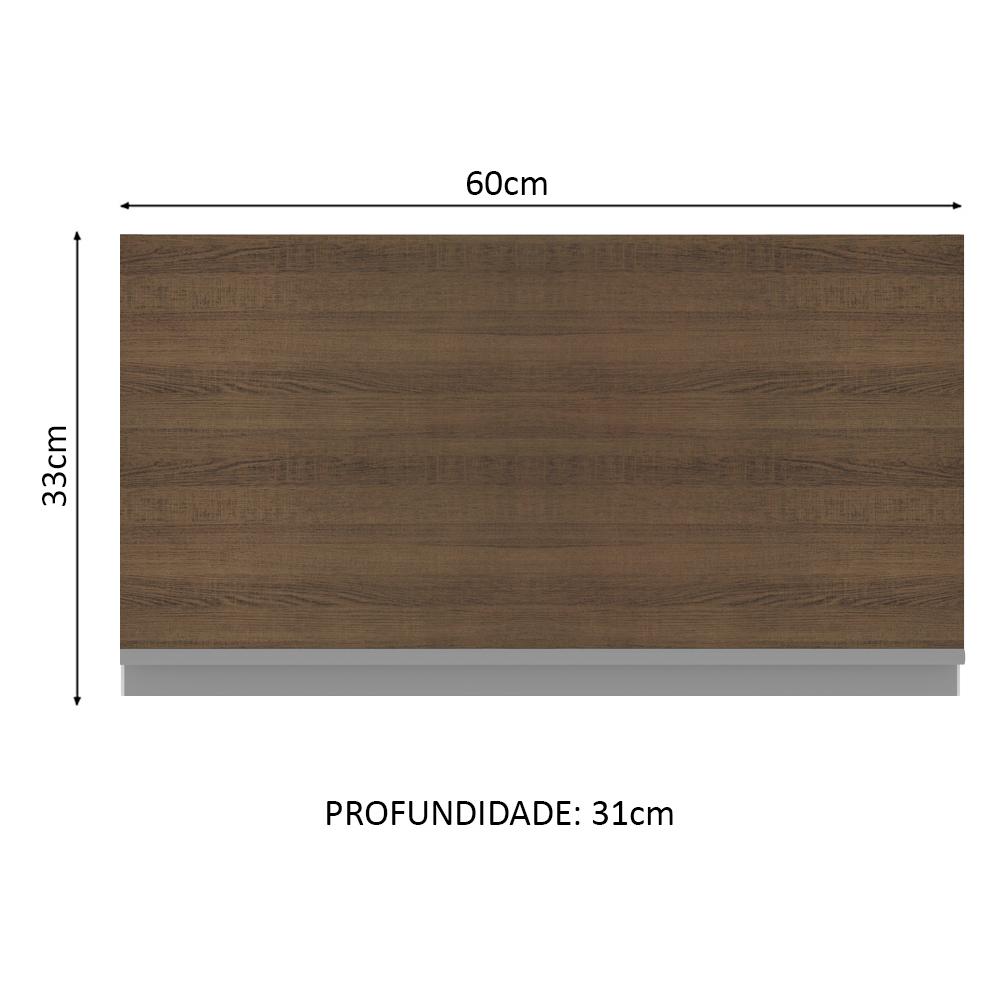Armário de Cozinha Aéreo 1 Porta Suspensa Branco/Rustic Glamy Madesa