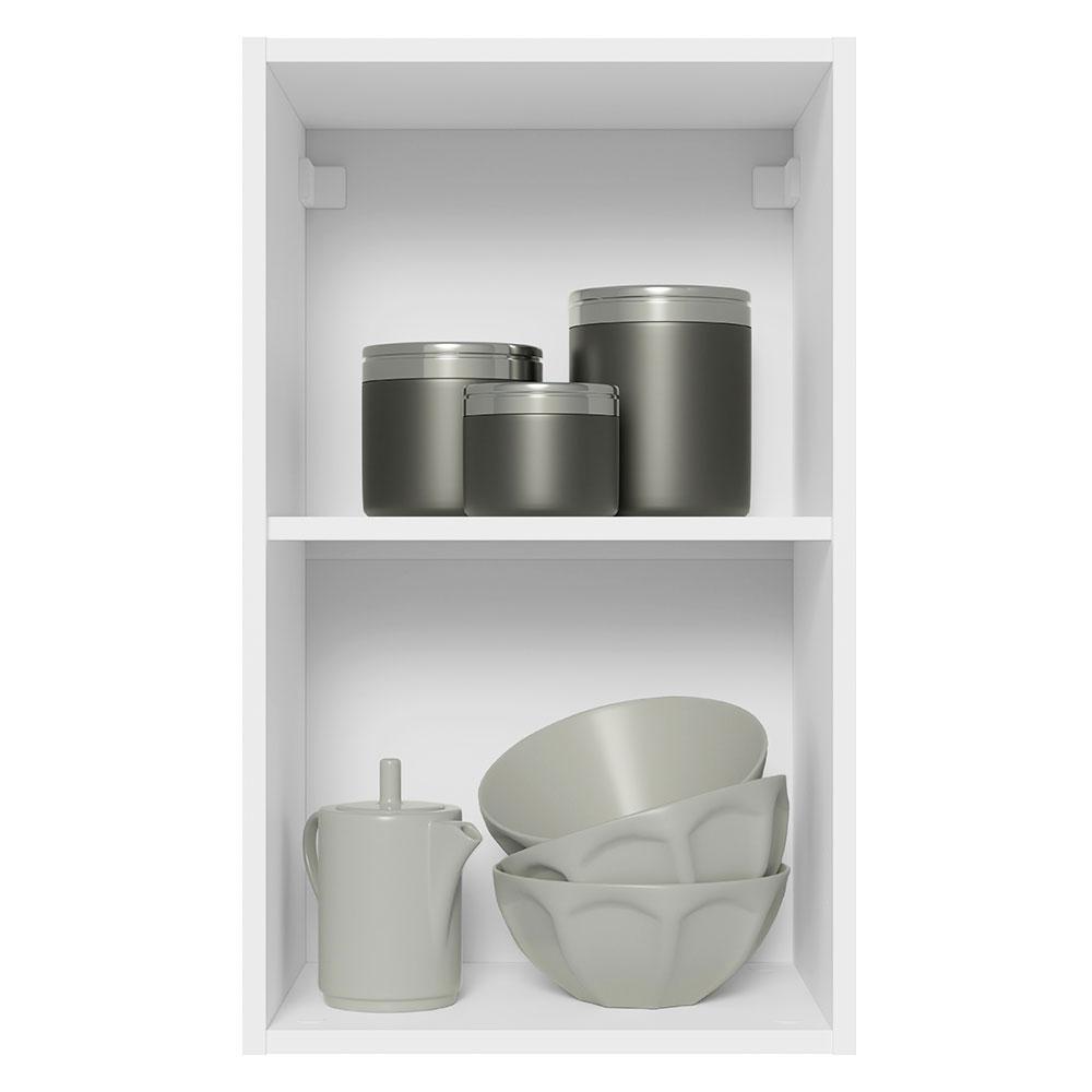 Armário de Cozinha Aéreo 100% MDF 40 cm 1 Porta Branco/Preto Acordes Madesa
