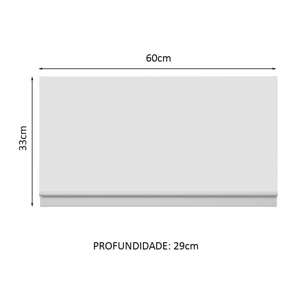 Armário de Cozinha Aéreo 100% MDF 60 cm 1 Porta Basculante Branco Smart Madesa