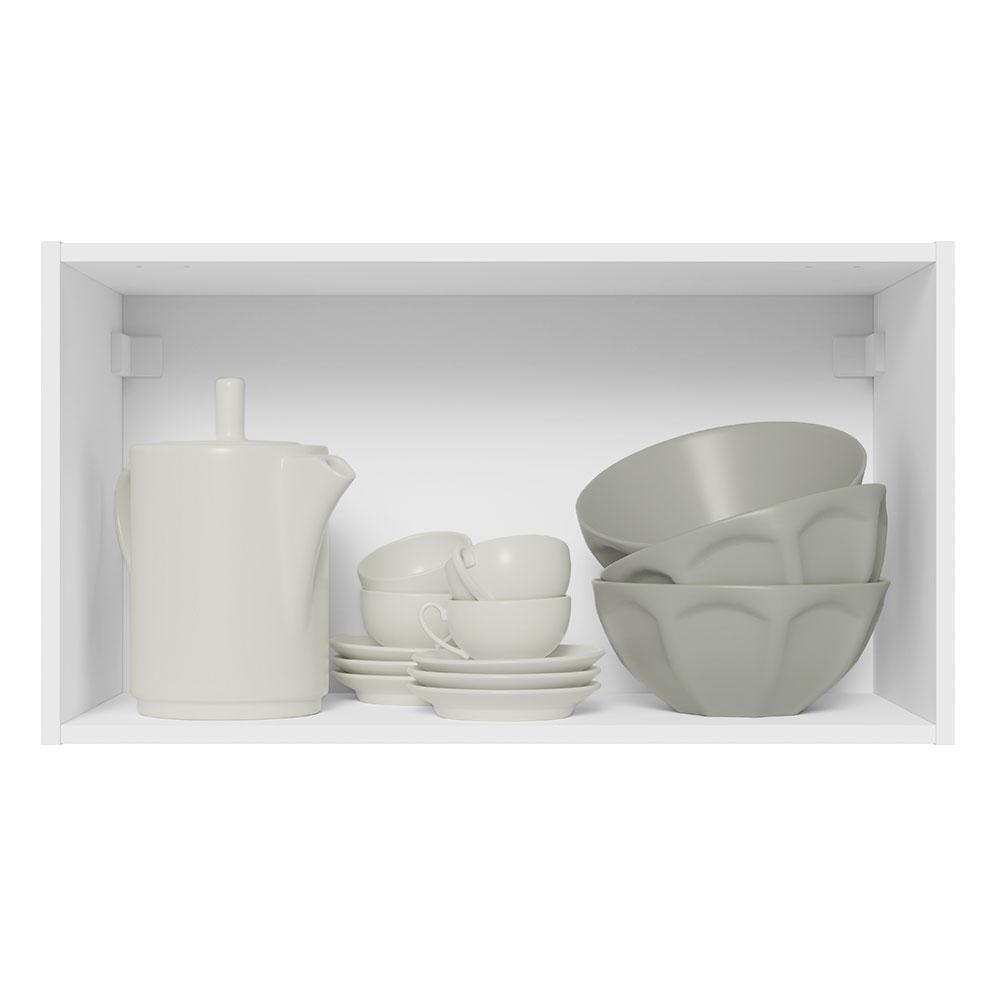 Armário de Cozinha Aéreo 100% MDF 60 cm 1 Porta Basculante Branco/Crema Smart Madesa