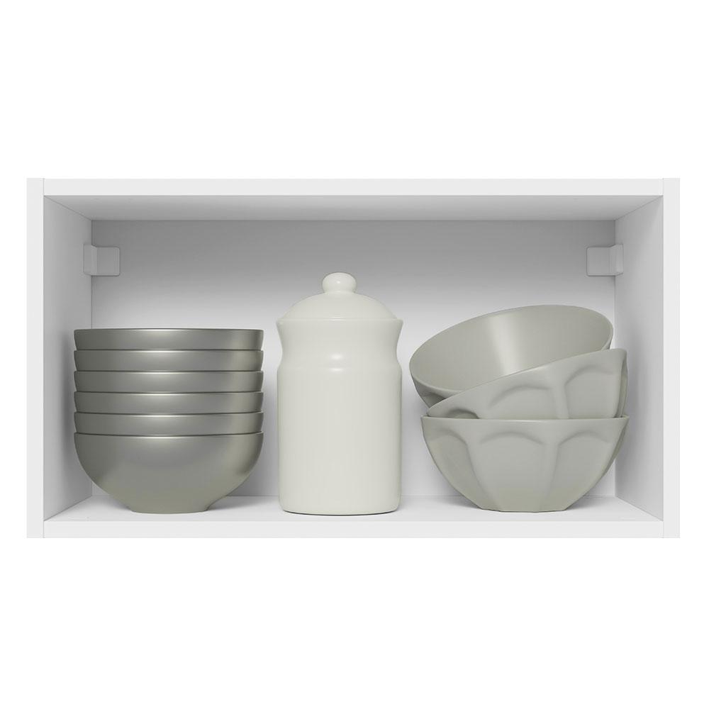 Armário de Cozinha Aéreo 100% MDF 60 cm 1 Porta Basculante Branco/Preto Acordes Madesa