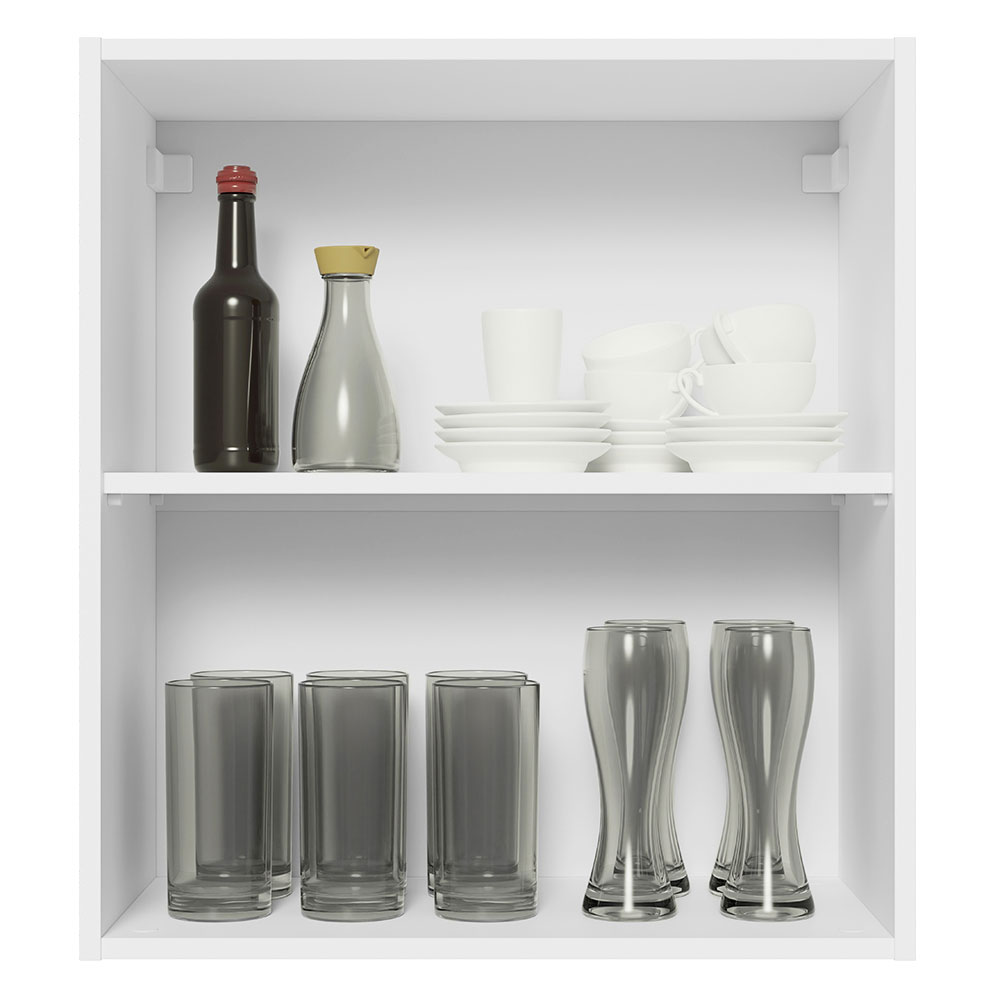 Armário de Cozinha Aéreo 100% MDF 60 cm 1 Porta Branco/Preto Acordes Madesa