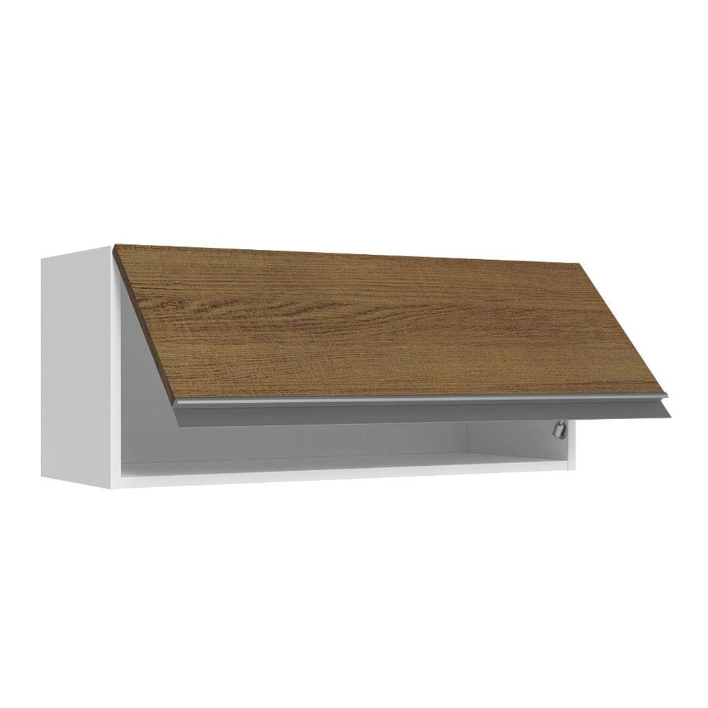 Armário de Cozinha Aéreo 100% MDF 70 cm 1 Porta Basculante Branco/Rustic Acordes Madesa