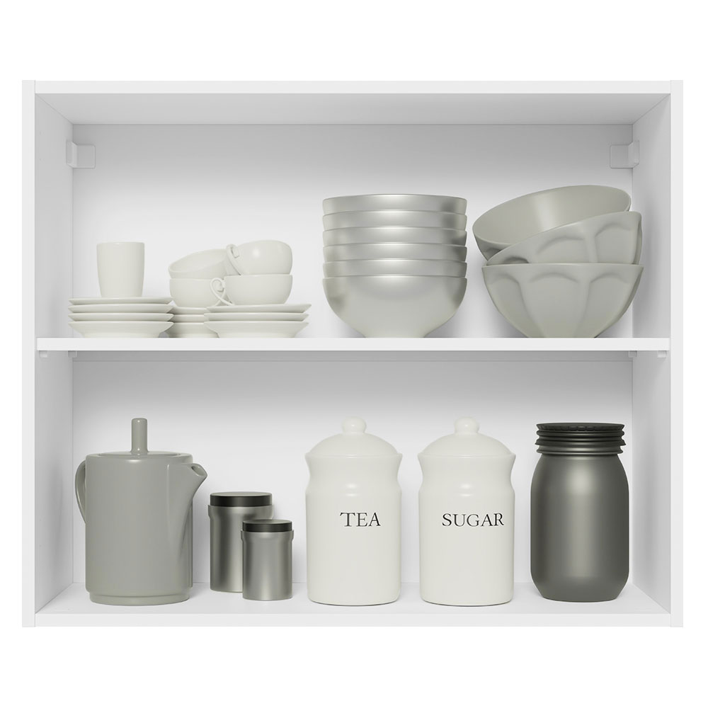 Armário de Cozinha Aéreo 100% MDF 80 cm 2 Portas Branco/Preto Acordes Madesa