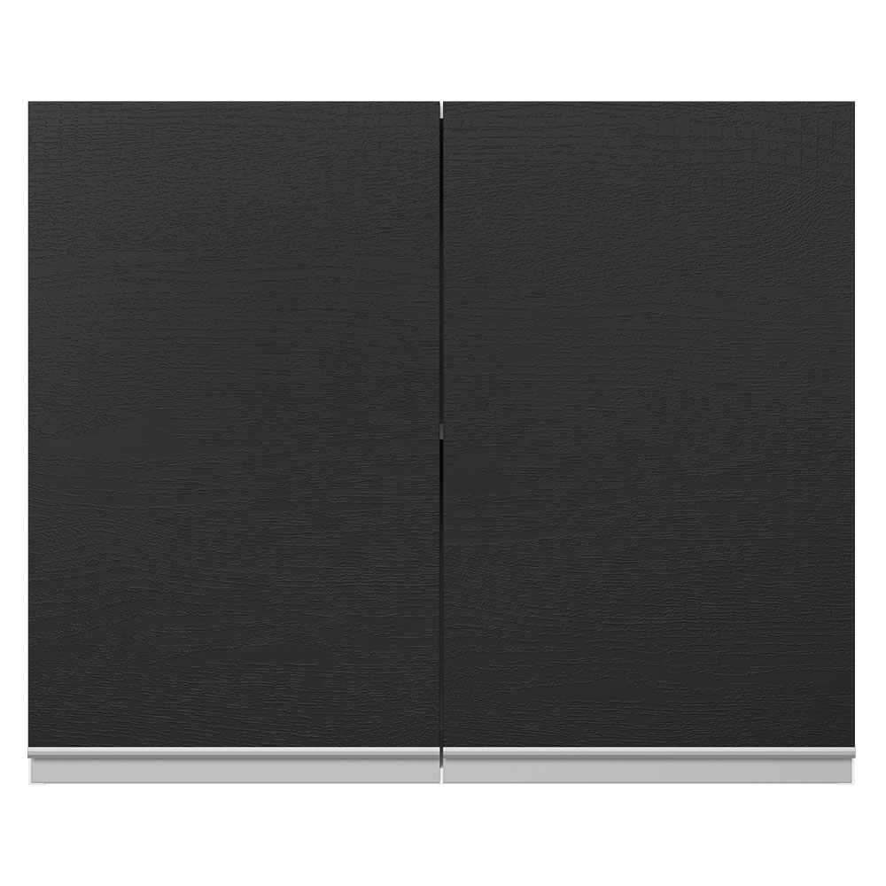 Armário de Cozinha Aéreo 100% MDF 80 cm 2 Portas Branco/Preto Acordes Madesa