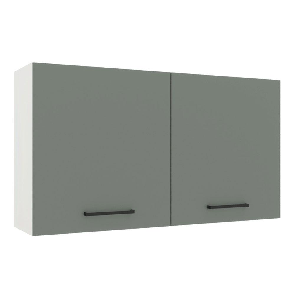 Armário de Cozinha Aéreo 120 cm 2 Portas Branco/Cinza Agata Madesa