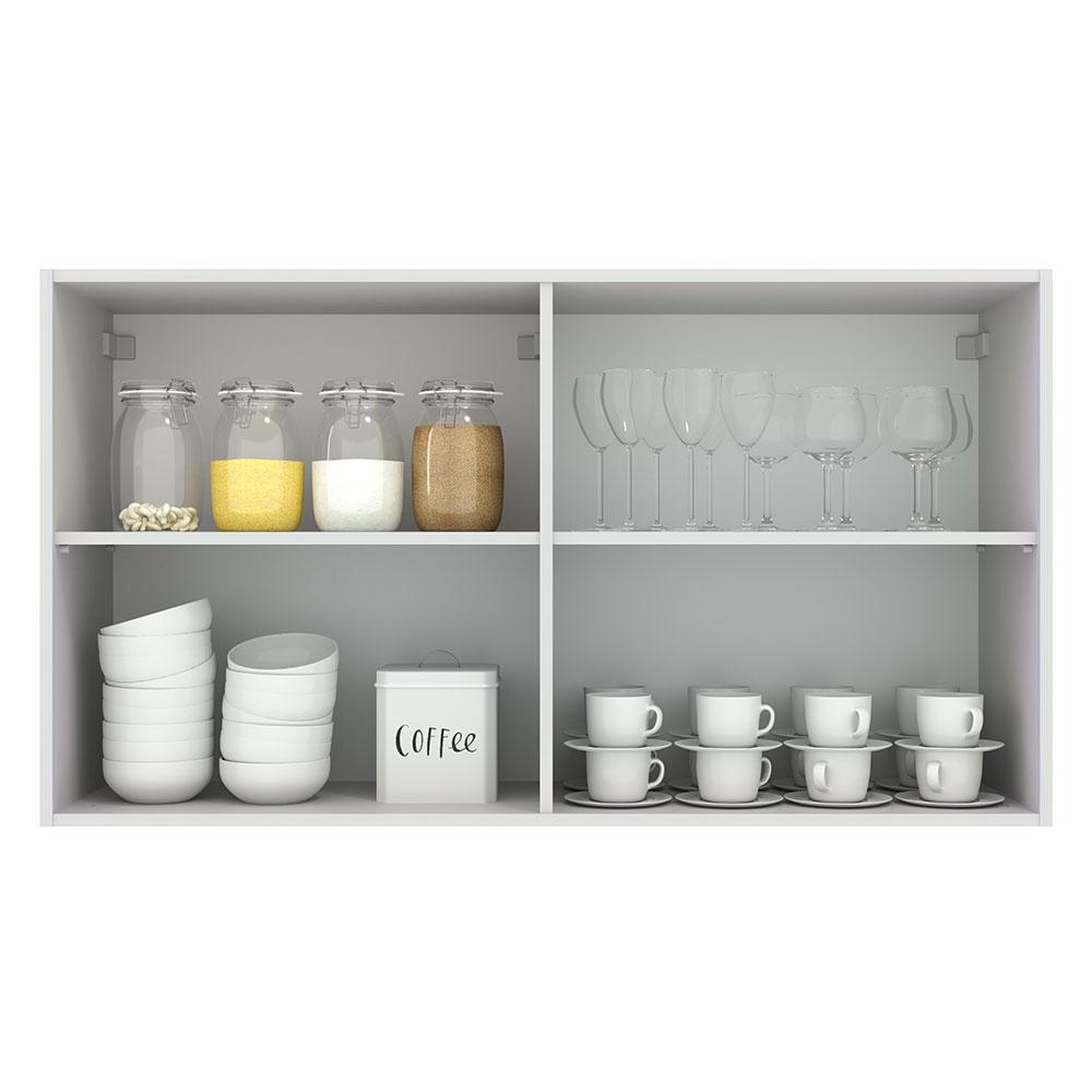 Armário de Cozinha Aéreo 120 cm 2 Portas Branco/Preto Agata Madesa