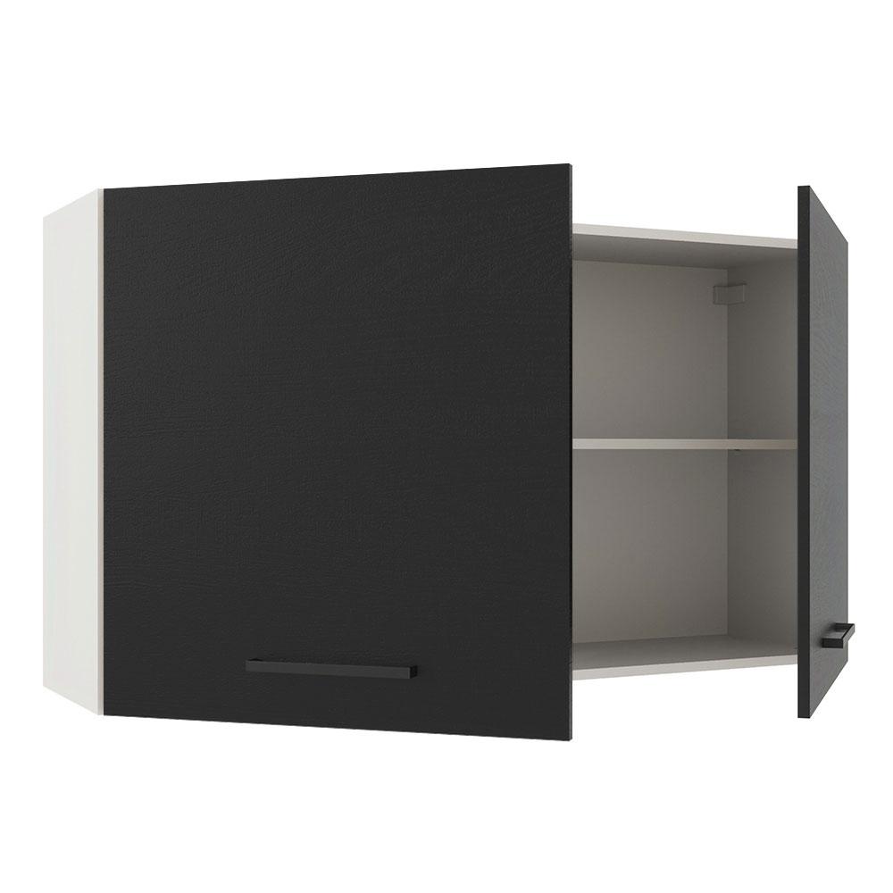 Armário de Cozinha Aéreo 120 cm 2 Portas Branco/Preto Agata Madesa
